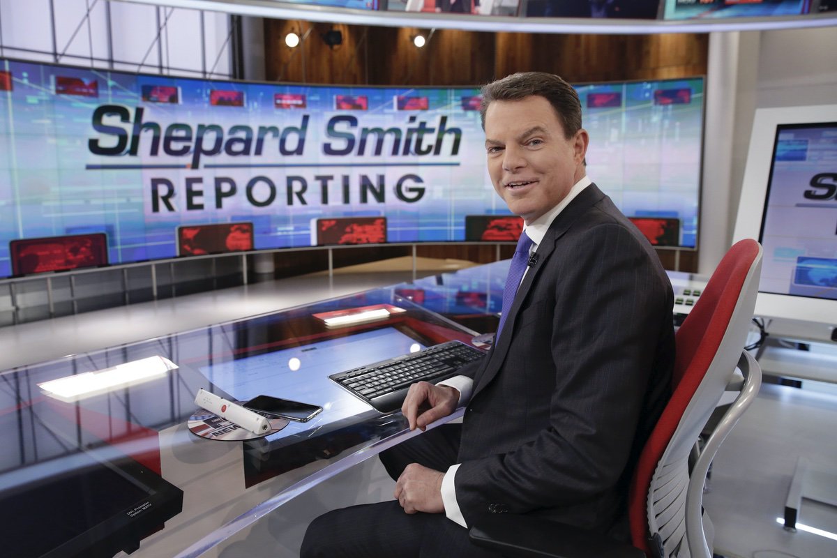 Fox News Channel chief news anchor Shepard Smith appears on The Fox News Deck before his "Shepard Smith Reporting" program, in New York. Jan. 30, 2017 (AP Photo/Richard Drew, File)