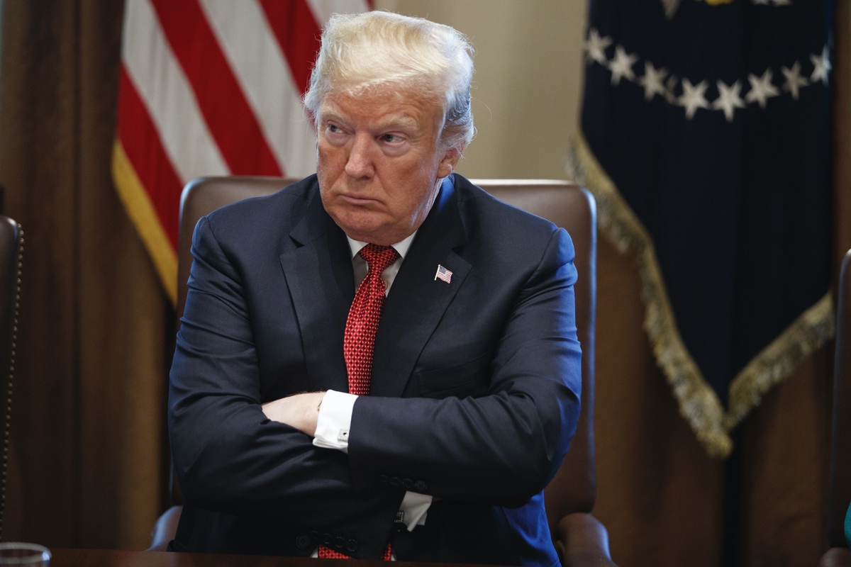 President Donald Trump listens during a cabinet meeting in the Cabinet Room of the White House, Wednesday, Oct. 17, 2018, in Washington. (AP Photo/Evan Vucci)