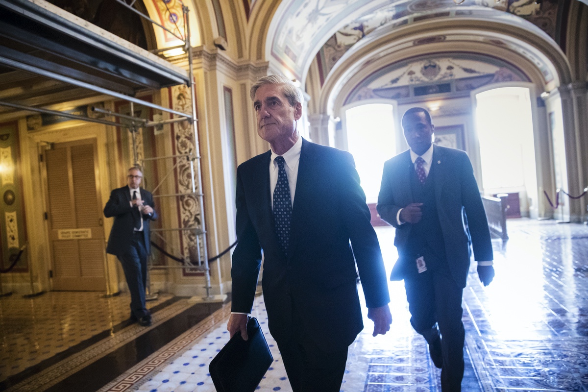Special Counsel Robert Mueller departs the Capitol after a closed-door meeting with members of the Senate Judiciary Committee about Russian meddling in the election and possible connection to the Trump campaign, in Washington, Wednesday, June 21, 2017. (AP Photo/J. Scott Applewhite)