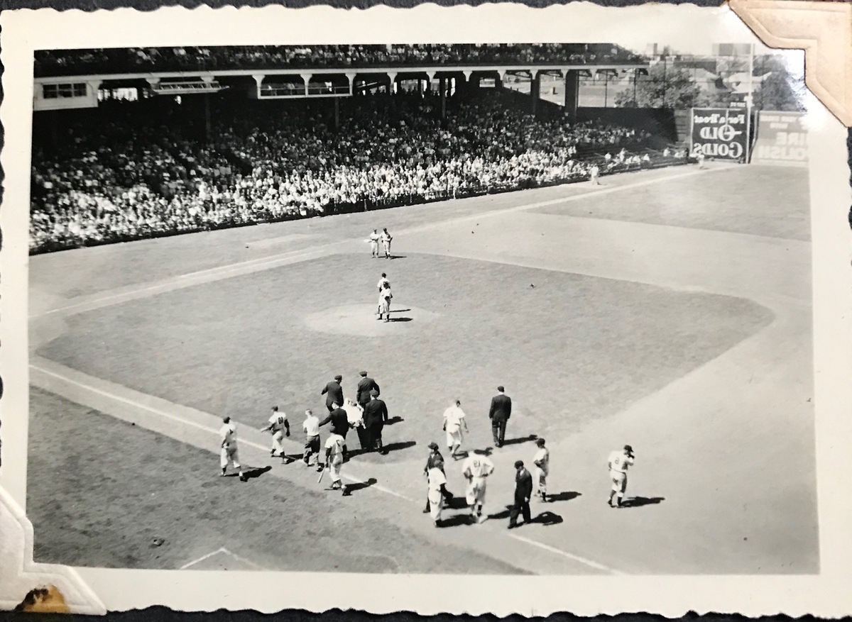 (Eileen W. Levine photo, Ebbets Field, Brooklyn, NY, 1948)
