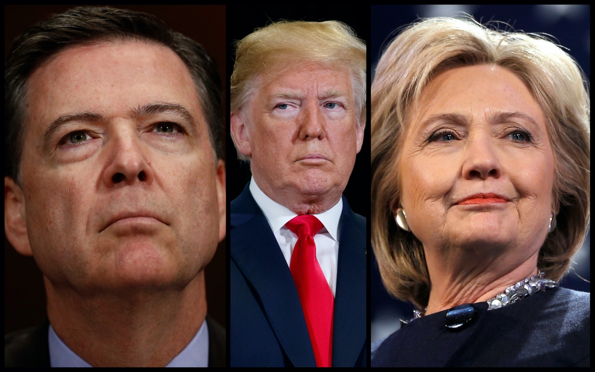 James Comey, Donald Trump, and Hillary Clinton (AP)